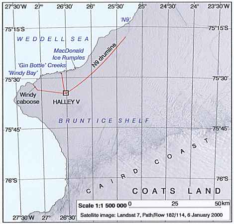 Map of the Halley area